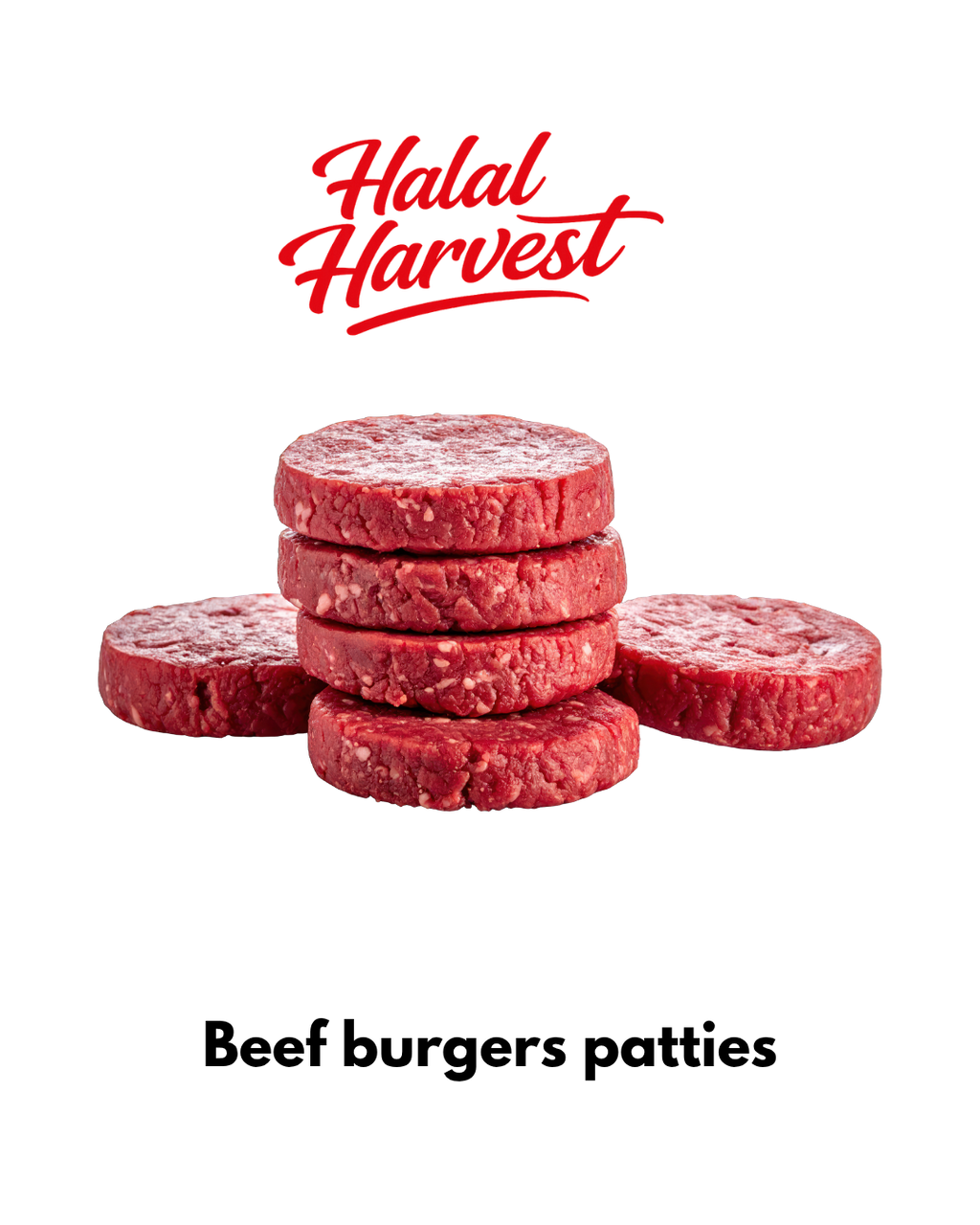 Premium Halal Fresh Beef Burger patties