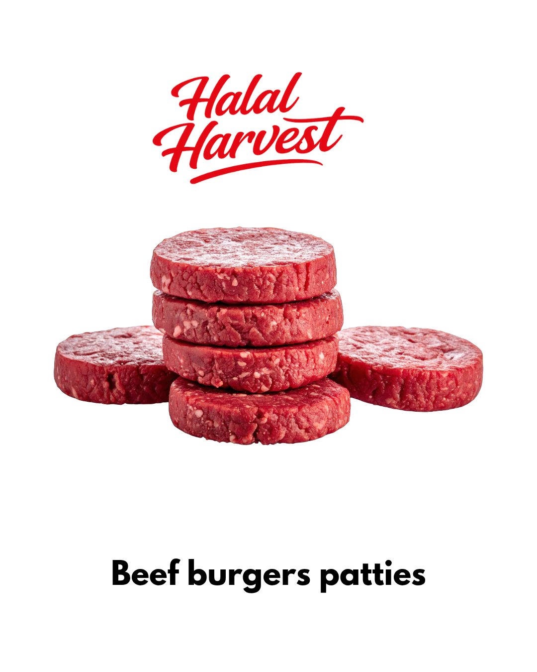 Premium Halal Fresh Beef Burger patties